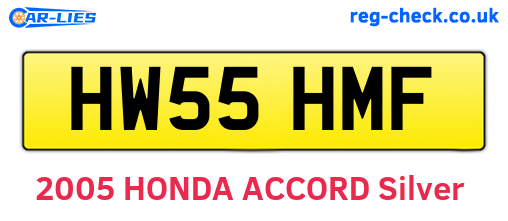 HW55HMF are the vehicle registration plates.