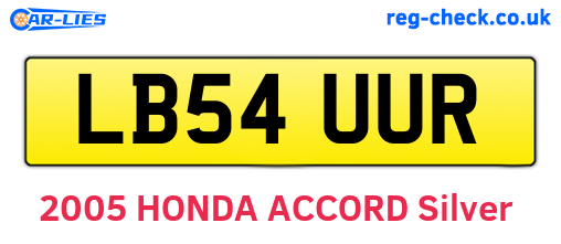 LB54UUR are the vehicle registration plates.