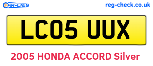 LC05UUX are the vehicle registration plates.