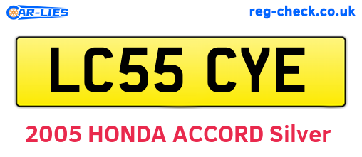 LC55CYE are the vehicle registration plates.