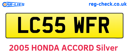 LC55WFR are the vehicle registration plates.