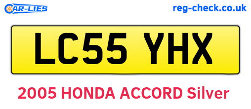LC55YHX are the vehicle registration plates.