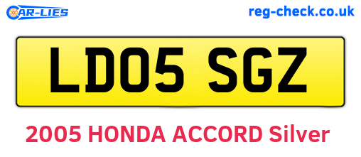LD05SGZ are the vehicle registration plates.