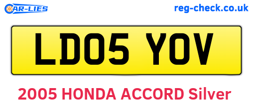 LD05YOV are the vehicle registration plates.