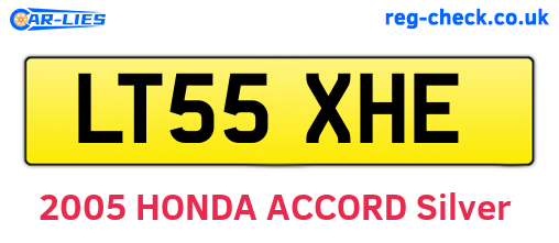LT55XHE are the vehicle registration plates.