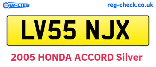 LV55NJX are the vehicle registration plates.