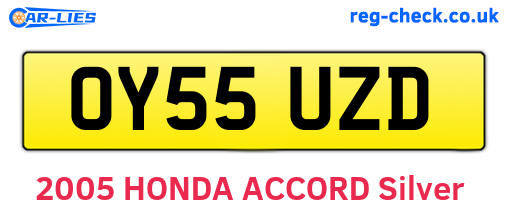 OY55UZD are the vehicle registration plates.