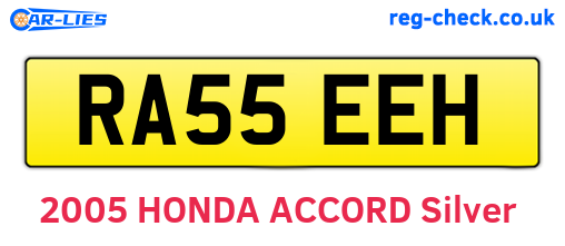RA55EEH are the vehicle registration plates.