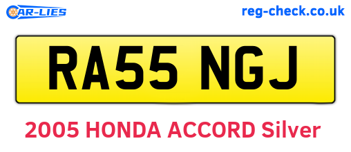 RA55NGJ are the vehicle registration plates.