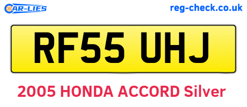 RF55UHJ are the vehicle registration plates.
