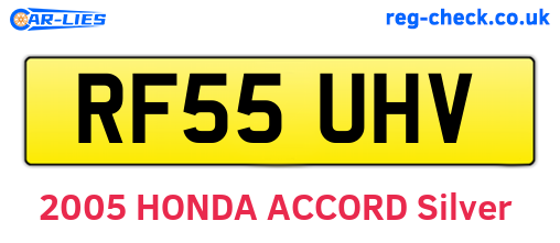 RF55UHV are the vehicle registration plates.