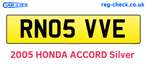 RN05VVE are the vehicle registration plates.