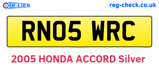 RN05WRC are the vehicle registration plates.