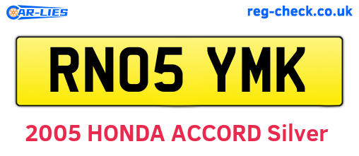 RN05YMK are the vehicle registration plates.