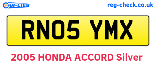 RN05YMX are the vehicle registration plates.