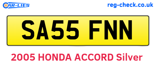 SA55FNN are the vehicle registration plates.