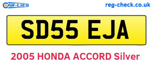 SD55EJA are the vehicle registration plates.