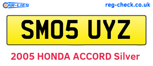 SM05UYZ are the vehicle registration plates.