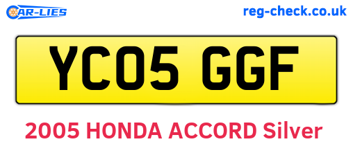 YC05GGF are the vehicle registration plates.