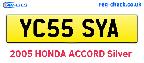 YC55SYA are the vehicle registration plates.