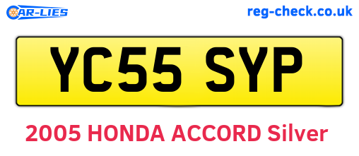 YC55SYP are the vehicle registration plates.
