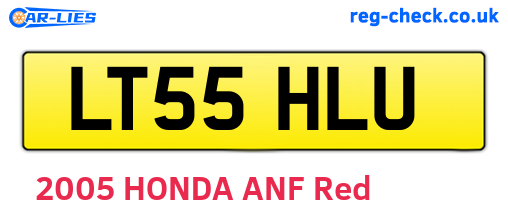 LT55HLU are the vehicle registration plates.