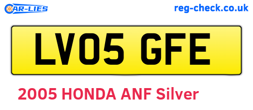 LV05GFE are the vehicle registration plates.