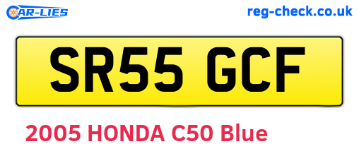 SR55GCF are the vehicle registration plates.