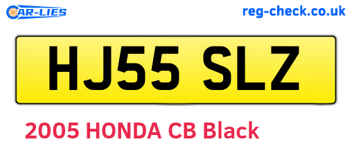 HJ55SLZ are the vehicle registration plates.