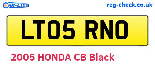 LT05RNO are the vehicle registration plates.