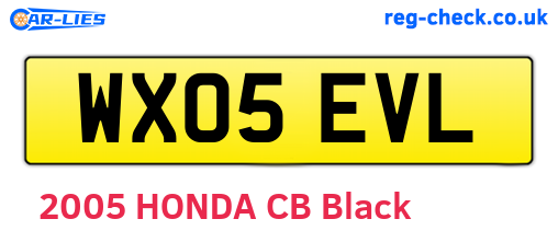 WX05EVL are the vehicle registration plates.