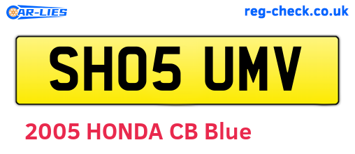 SH05UMV are the vehicle registration plates.