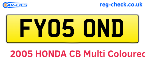 FY05OND are the vehicle registration plates.