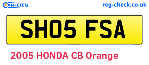 SH05FSA are the vehicle registration plates.