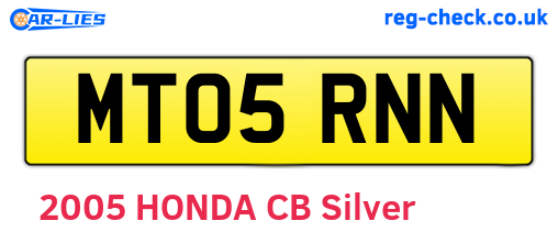 MT05RNN are the vehicle registration plates.