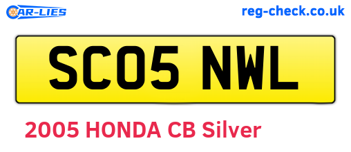 SC05NWL are the vehicle registration plates.