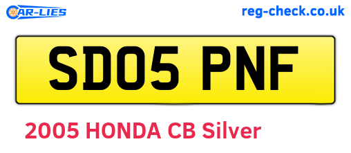 SD05PNF are the vehicle registration plates.