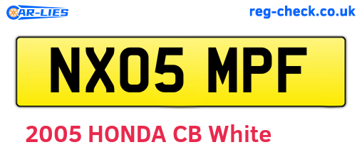 NX05MPF are the vehicle registration plates.