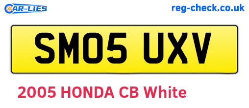 SM05UXV are the vehicle registration plates.