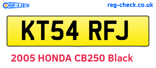 KT54RFJ are the vehicle registration plates.