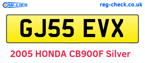 GJ55EVX are the vehicle registration plates.