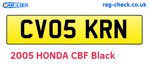 CV05KRN are the vehicle registration plates.