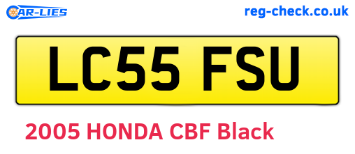 LC55FSU are the vehicle registration plates.
