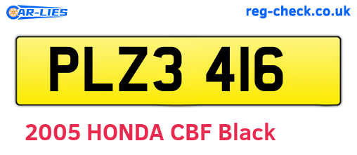 PLZ3416 are the vehicle registration plates.