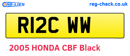 R12CWW are the vehicle registration plates.
