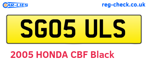 SG05ULS are the vehicle registration plates.