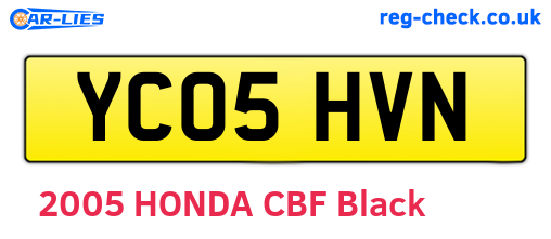 YC05HVN are the vehicle registration plates.