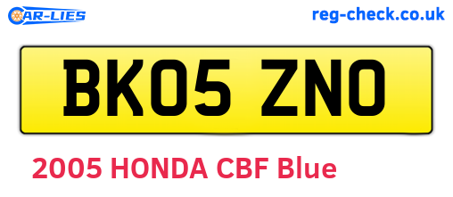 BK05ZNO are the vehicle registration plates.