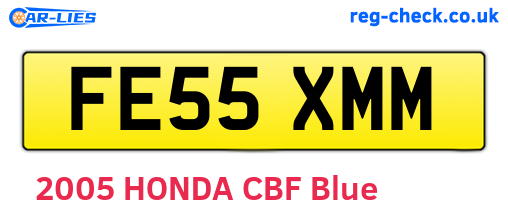 FE55XMM are the vehicle registration plates.