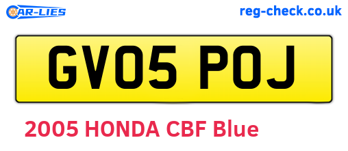 GV05POJ are the vehicle registration plates.